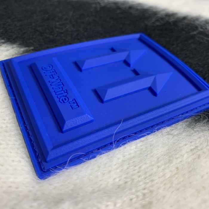 Off-White diagonal stripes mohair hoodie white/black