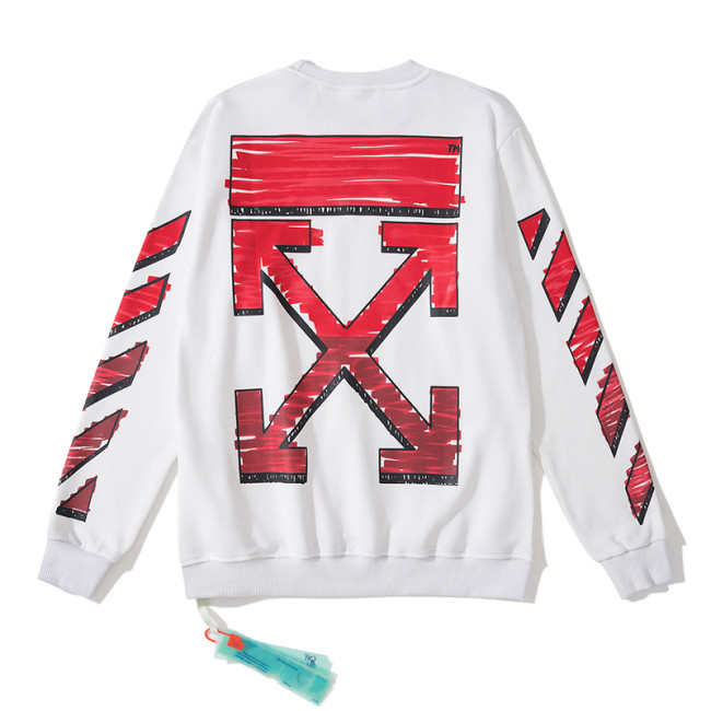 Off-White arrow doodle hoodie red/white