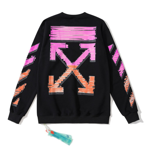 Off-White 752 arrow doodle hoodie black/pink/orange