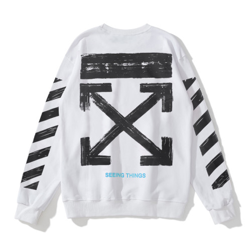 Off-White square arrow print hoodie white