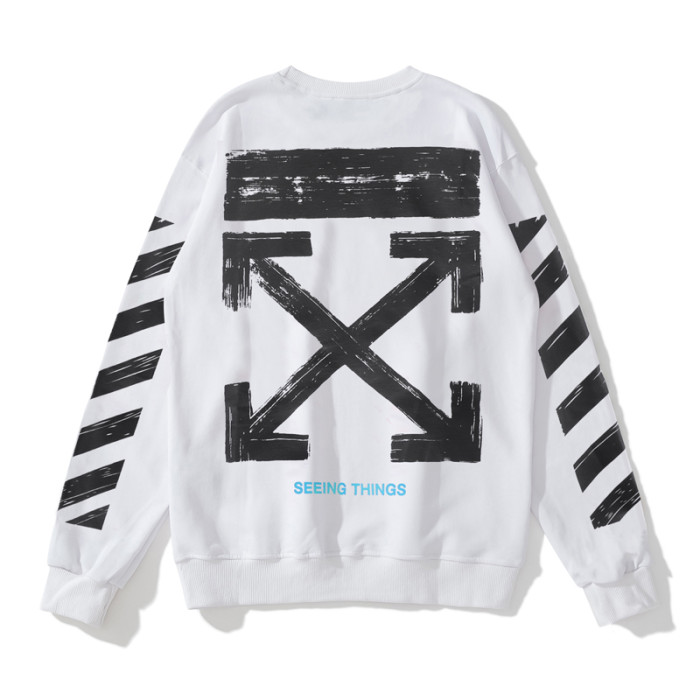 Off-White square arrow print hoodie white