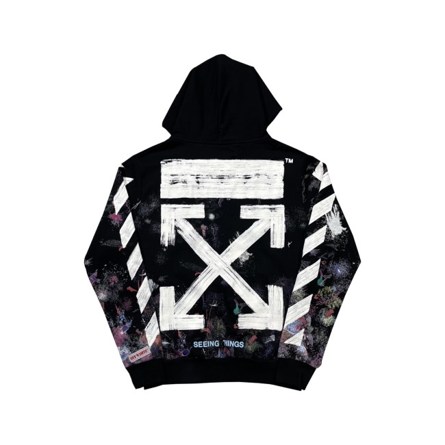 Off-White fireworks arrow zipper hooded cardigan sweatshirt