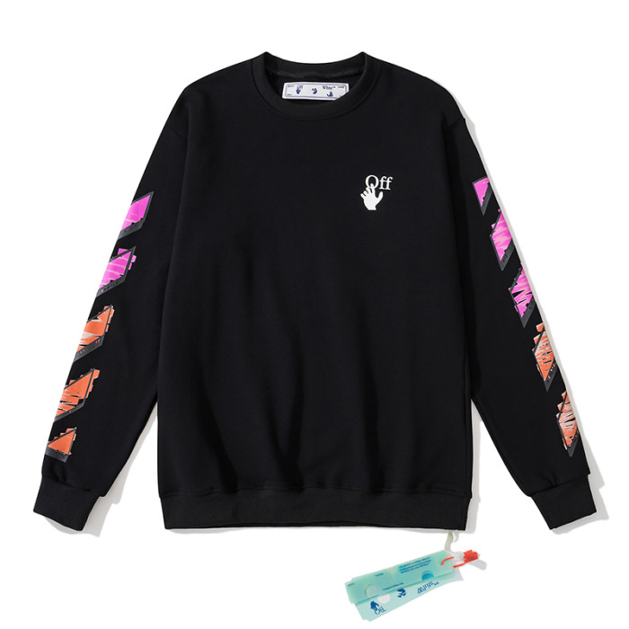 Off-White 752 arrow doodle hoodie black/pink/orange