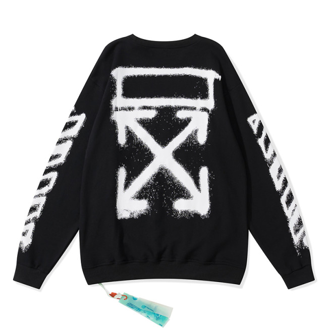 Off-White arrow zebra crossing print hoodie black