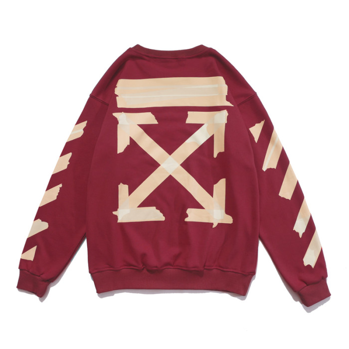 Off-White square arrow print hoodie claret