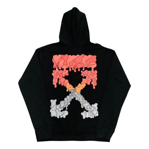 Off-White arrow dissolve print hooded sweater orange/grey