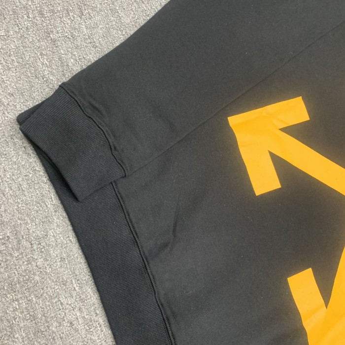 Off-White arrow logo print hooded sweater yellow