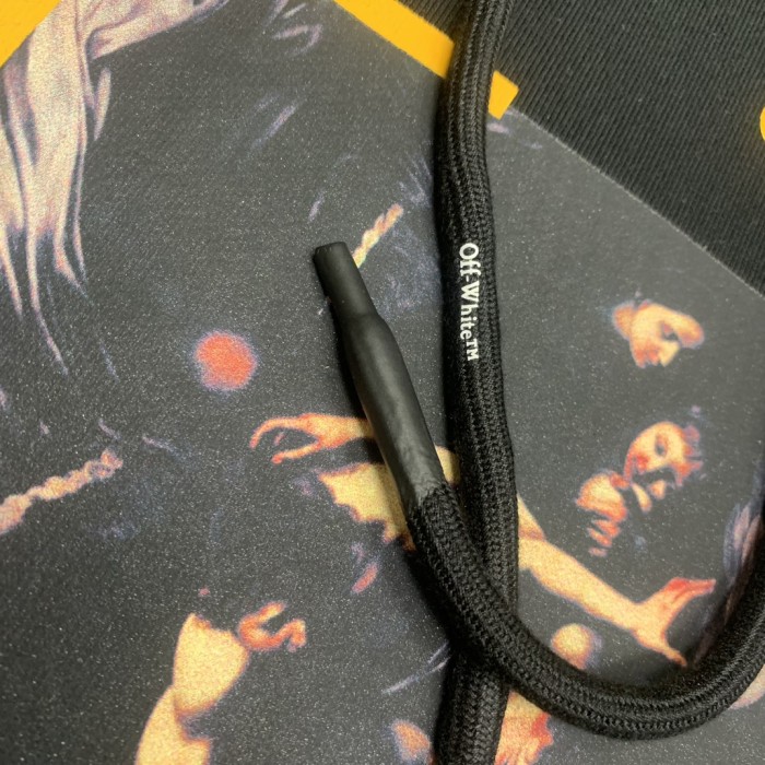 Off-White arrow logo print hooded sweater yellow