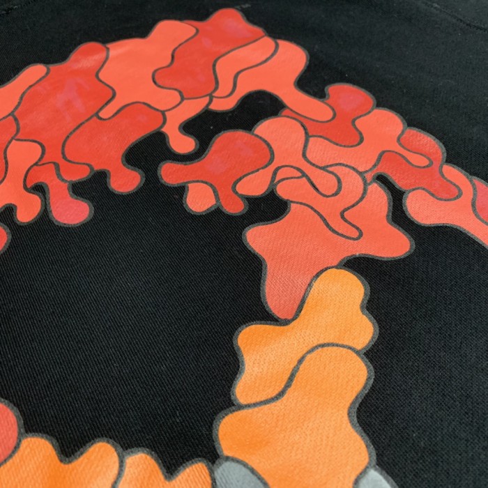 Off-White arrow dissolve print hooded sweater orange/grey