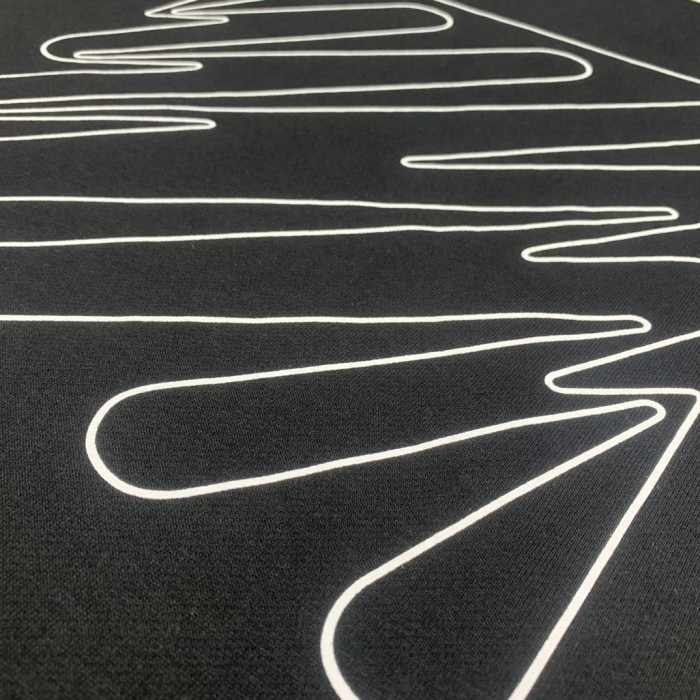 Off-White wavy lines print hooded sweater black