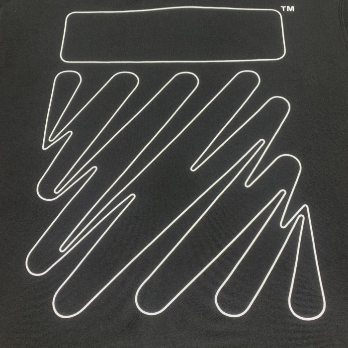 Off-White wavy lines print hooded sweater black
