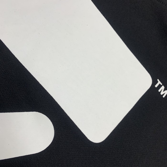 Off-White wavy lines print hooded sweater black