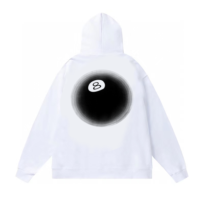 STUSSY 8 BALL HOODIE WHITE