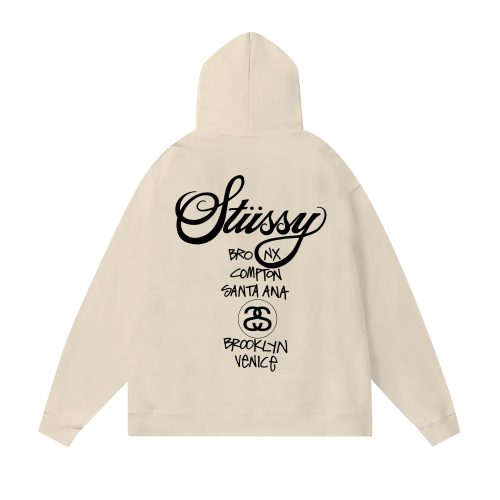 STUSSY WORLD TOUR HOODIE CREAM