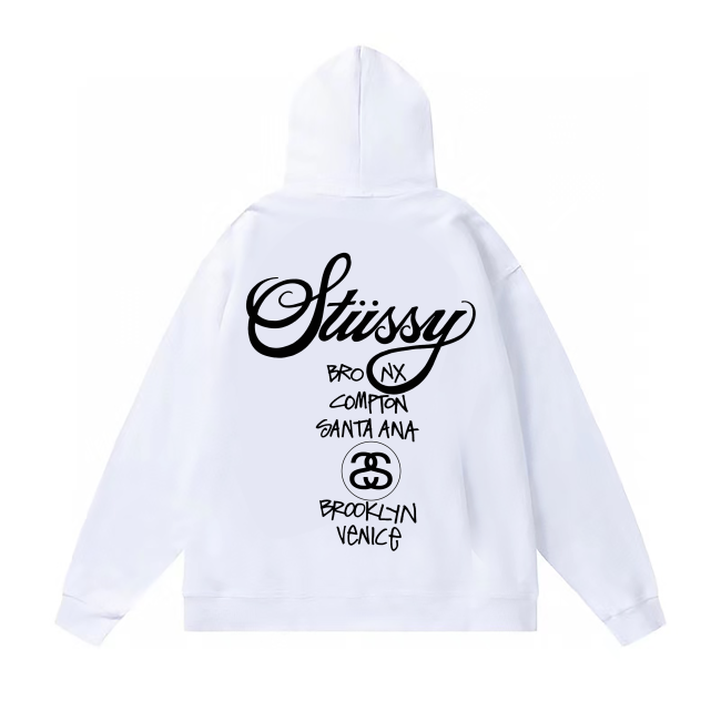 STUSSY WORLD TOUR HOODIE WHITE