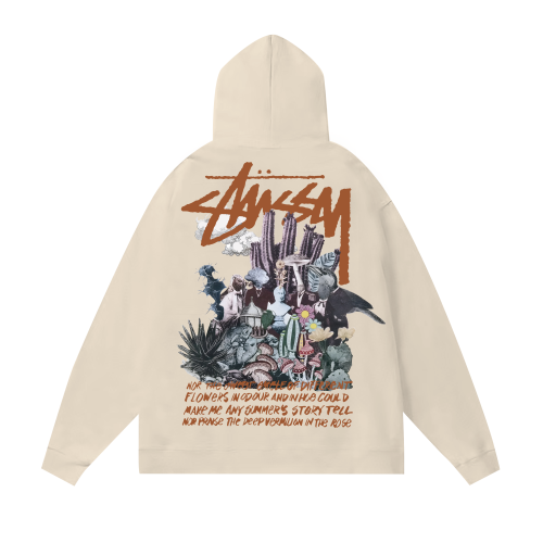STUSSY CACTUS PRINT HOODIE CREAM