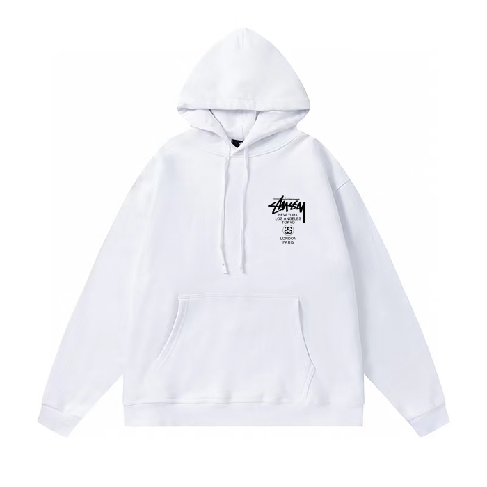 STUSSY WORLD TOUR HOODIE WHITE