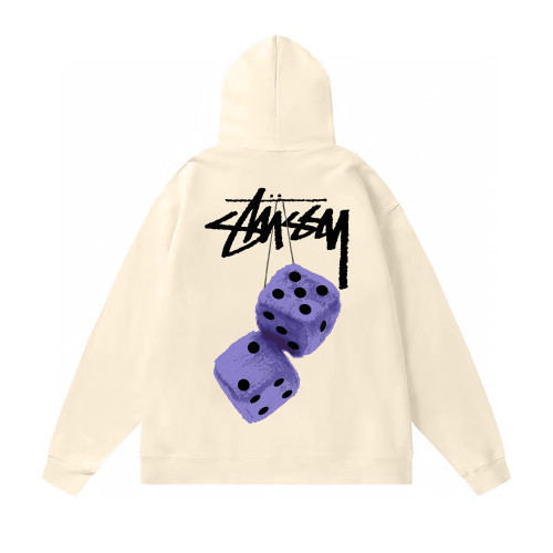 STUSSY DICE PRINT HOODIE CREAM