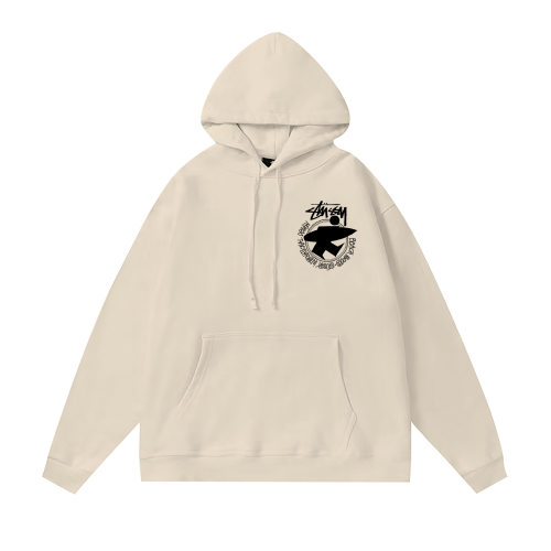 STUSSY SURF PRINT HOODIE CREAM