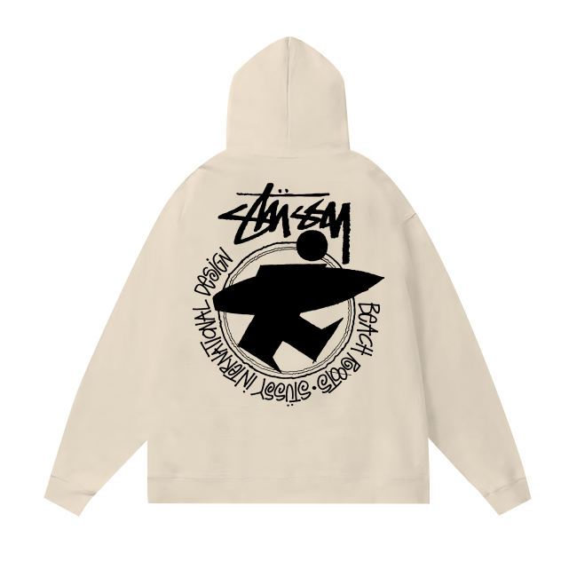 STUSSY SURF PRINT HOODIE CREAM