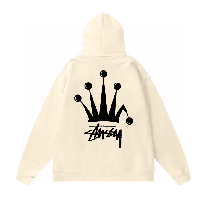 STUSSY CROWN PRINT HOODIE CREAM
