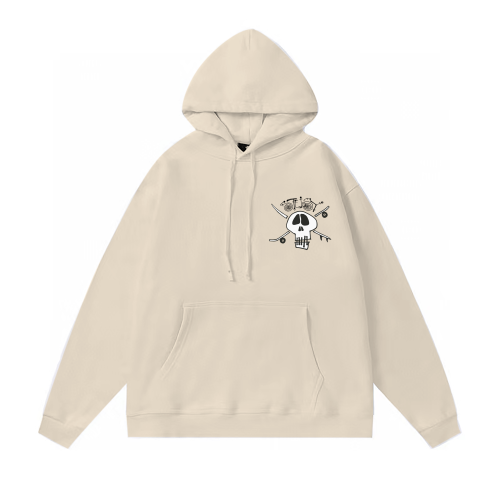 STUSSY SKULL PRINT HOODIE CREAM