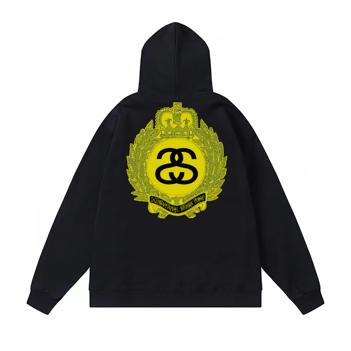 STUSSY CROWN PRINT HOODIE BLACK