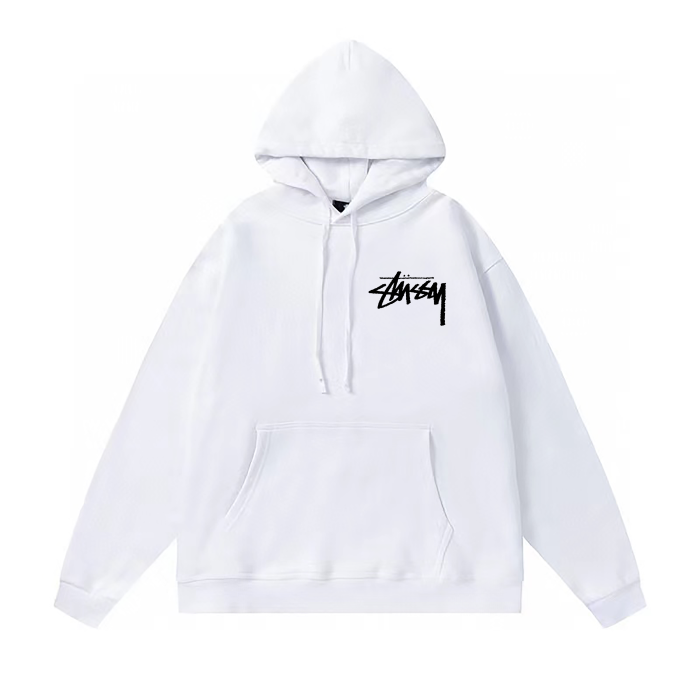 STUSSY POKER PRINT HOODIE WHITE