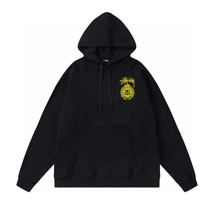 STUSSY CROWN PRINT HOODIE BLACK