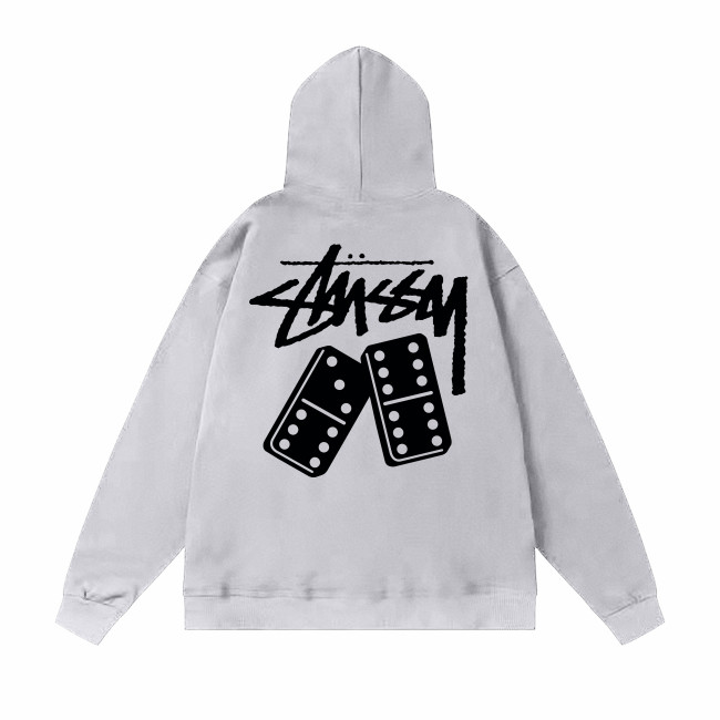 STUSSY DICE PRINT HOODIE GREY