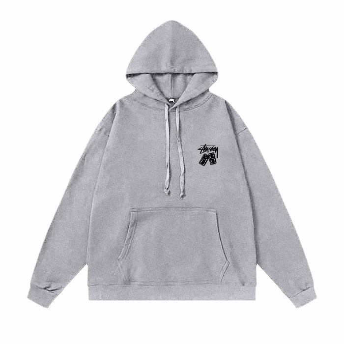 STUSSY DICE PRINT HOODIE GREY