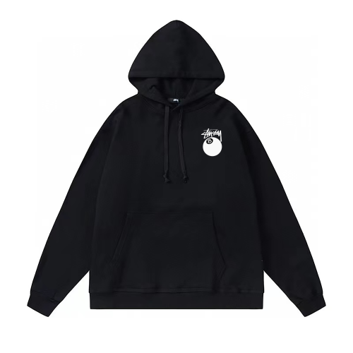 STUSSY BALL 8 HOODIE BLACK