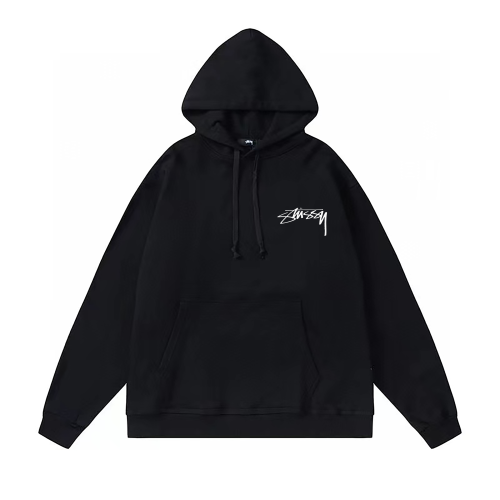 STUSSY BASIC LOGO HOODIE BLACK