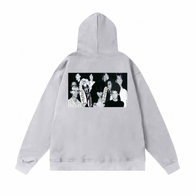 STUSSY CHARACTER PRINT HOODIE GREY