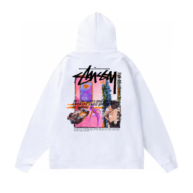 STUSSY DAYDREAM PRINT HOODIE WHITE