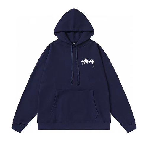 STUSSY POKER PRINT HOODIE NAVY