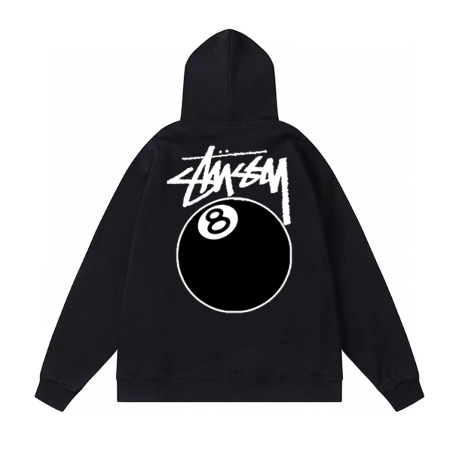 STUSSY BALL 8 HOODIE BLACK