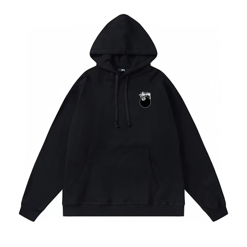 STUSSY BALL 8 HOODIE BLACK