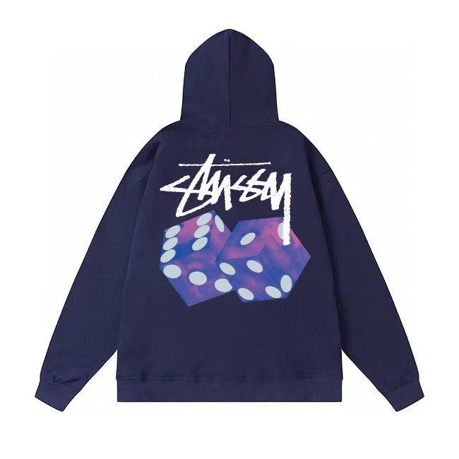 STUSSY DICE PRINT HOODIE NAVY