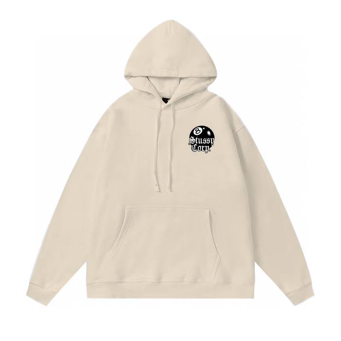 STUSSY BALL 8 PRINT HOODIE CREAM