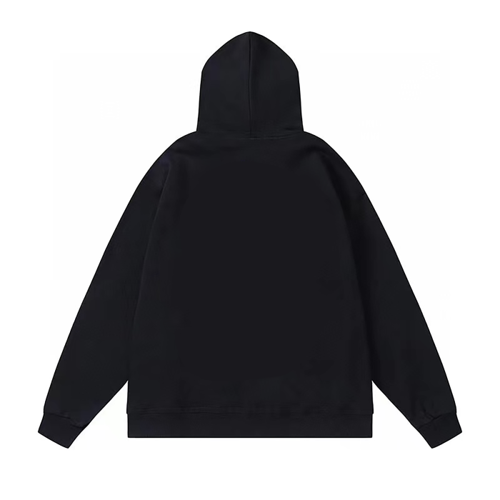 STUSSY FLAME PRINT HOODIE BLACK