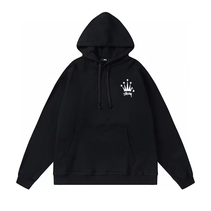 STUSSY CROWN PRINT HOODIE BLACK