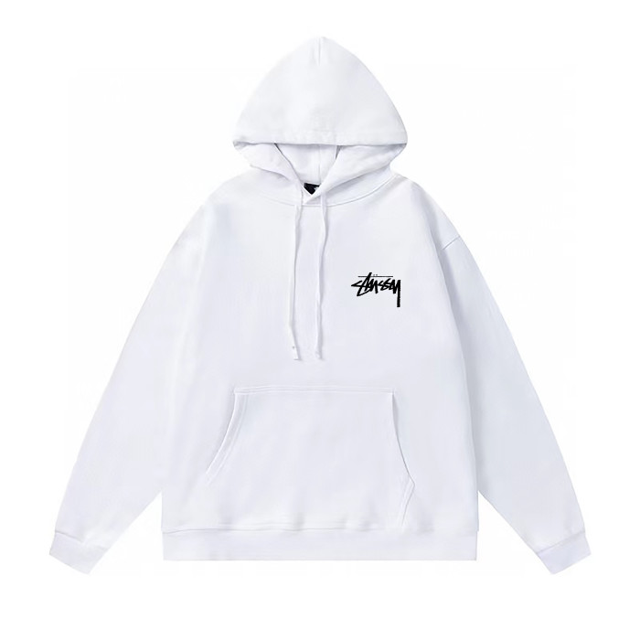 STUSSY DICE PRINT HOODIE WHITE