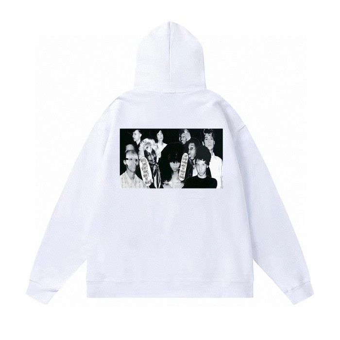 STUSSY CHARACTER PRINT HOODIE WHITE