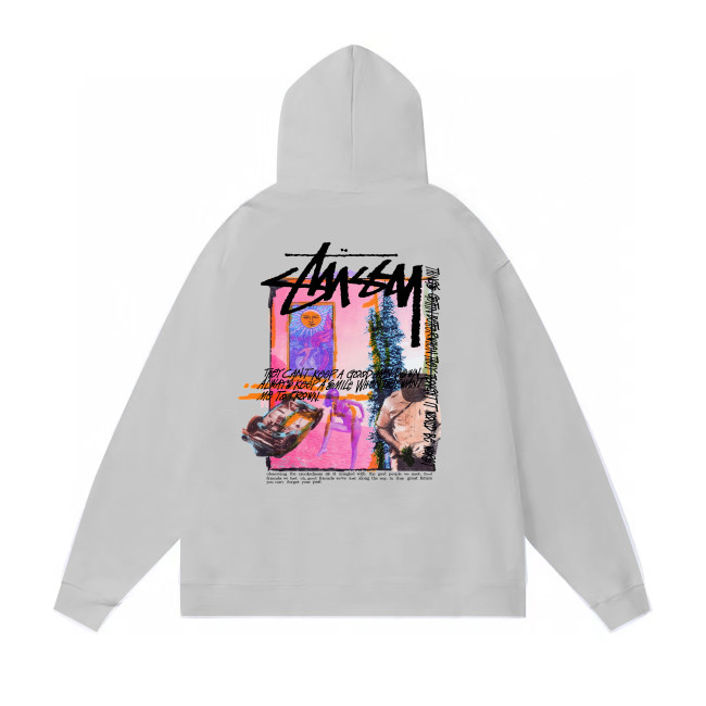 STUSSY DAYDREAM PRINT HOODIE GREY