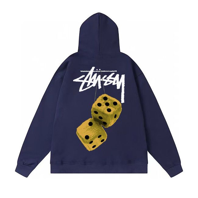 STUSSY DICE PRINT HOODIE NAVY