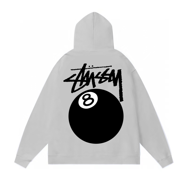 STUSSY BALL 8 HOODIE GREY