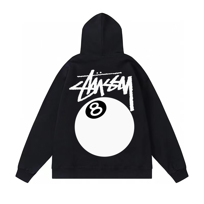 STUSSY BALL 8 HOODIE BLACK