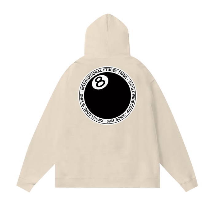 STUSSY BALL 8 HOODIE CREAM