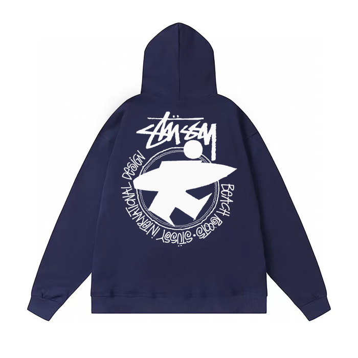 STUSSY SURF PRINT HOODIE NAVY